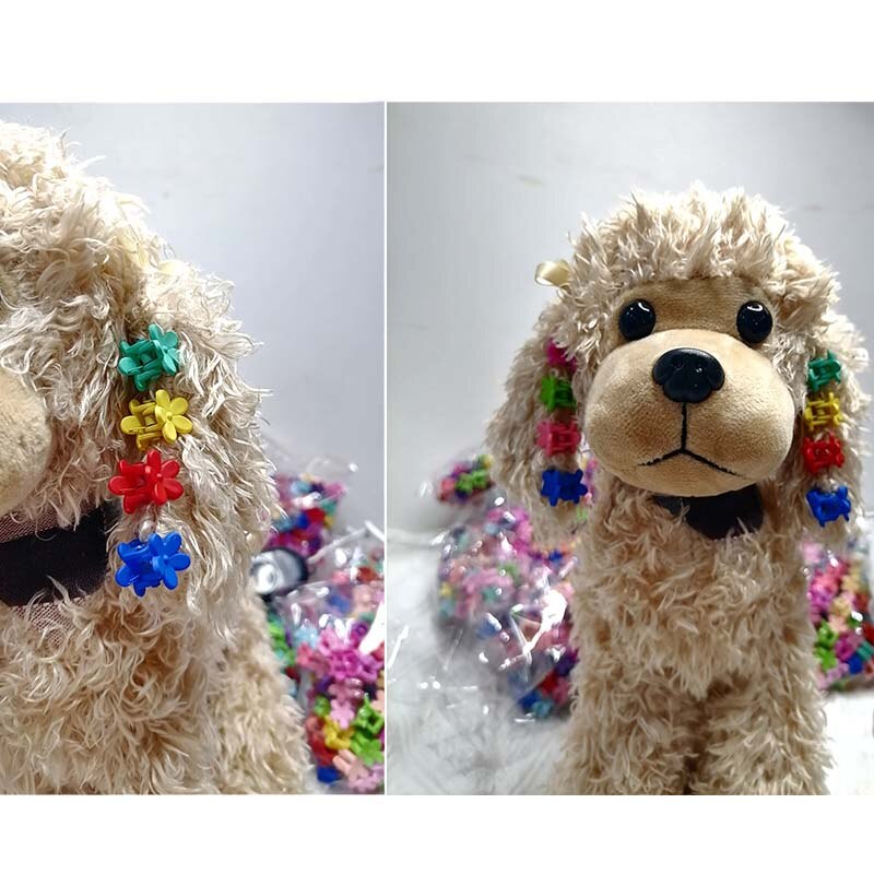 10-30Pc Hond Haar Accessoires Handgemaakte Bloemen Met Multicolor Clip Meisje Grooming Accessoires Hond Haarspelden Voor Alle honden