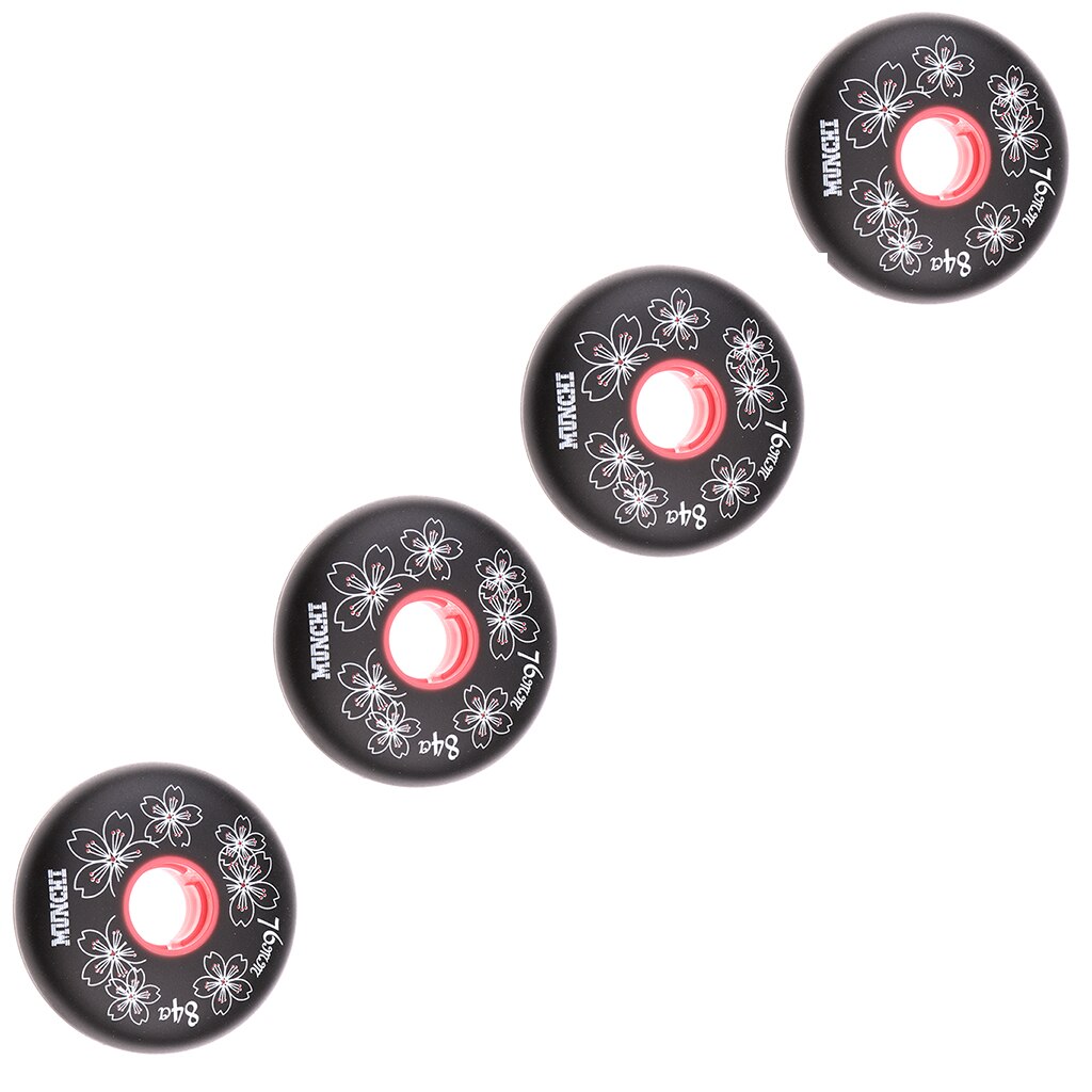 4 Pieces Inline Roller Hockey Fitness Skate Wheels Spare Wheel 84A Spare Wheels: Black 76mm