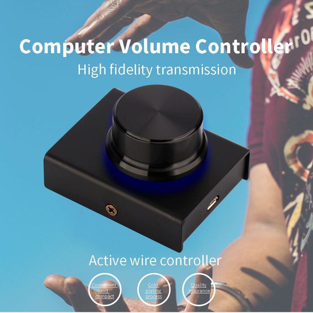 USB Volume Controller Lossless Computer Laptop Speaker Volume Controller Knob Adjuster With One Key Mute Function for Video Game