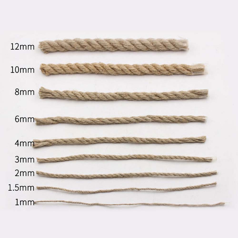 1mm-14mm cuerda de yute Natural cinta para manualidades DIY cordón de yute Vintage hilo de coser boda Navidad decoración del hogar
