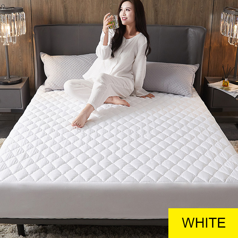 Waterdichte Matrashoes Bed Cover Multicolor Verdikte Katoen Topper Bed Anti-Mijt Matras Cover Protector Voor Bed Matras: White / 150x200cm