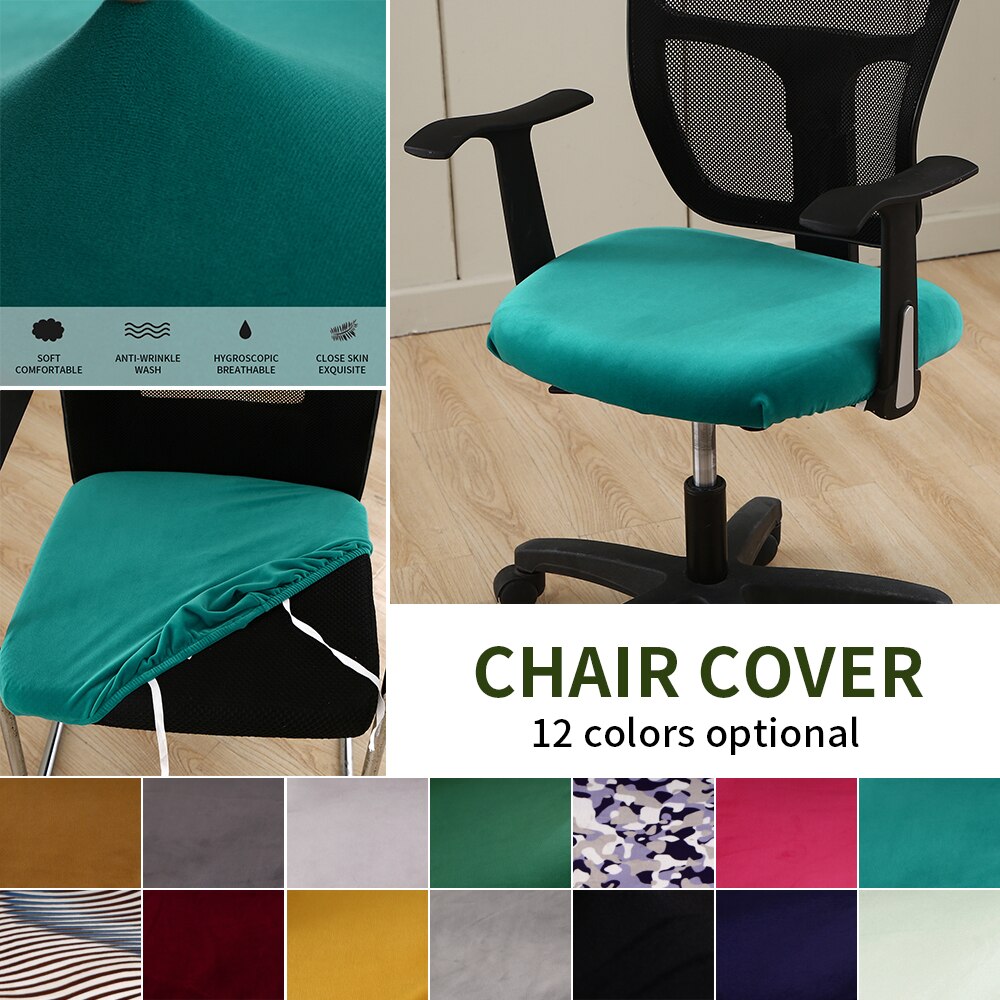 Plain Chair Cover Gaming Office Chairs Armchair Removable Computer Case Anti-dirty Cushion Covers Desk Seat Universal Size Home