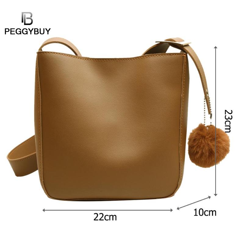 Vintage liten damedusk bøtteveske for luksushåndvesker kvinner skuldervesker kvinner pu lær skulder crossbody bag