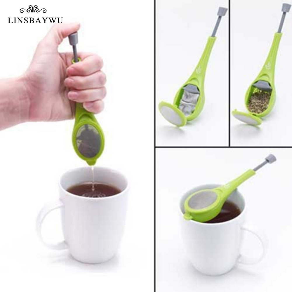 Tea Infuser Built-in plunger Reusable Food Grade Silicone Tea&amp;Coffee Strainer Measure Heath Intense Flavor Kitchen Tools