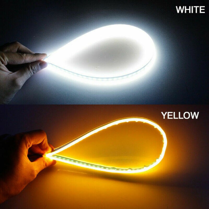 Tira de luces LED Flexible impermeable motocicleta reemplazo ámbar Delgado