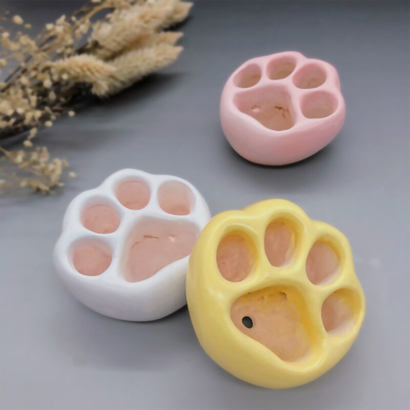 Lovely Multicolor Cat Paw Cement Flower Pot Mini Succulent Plant Container Desktop Home Ornament Garden Planter Small