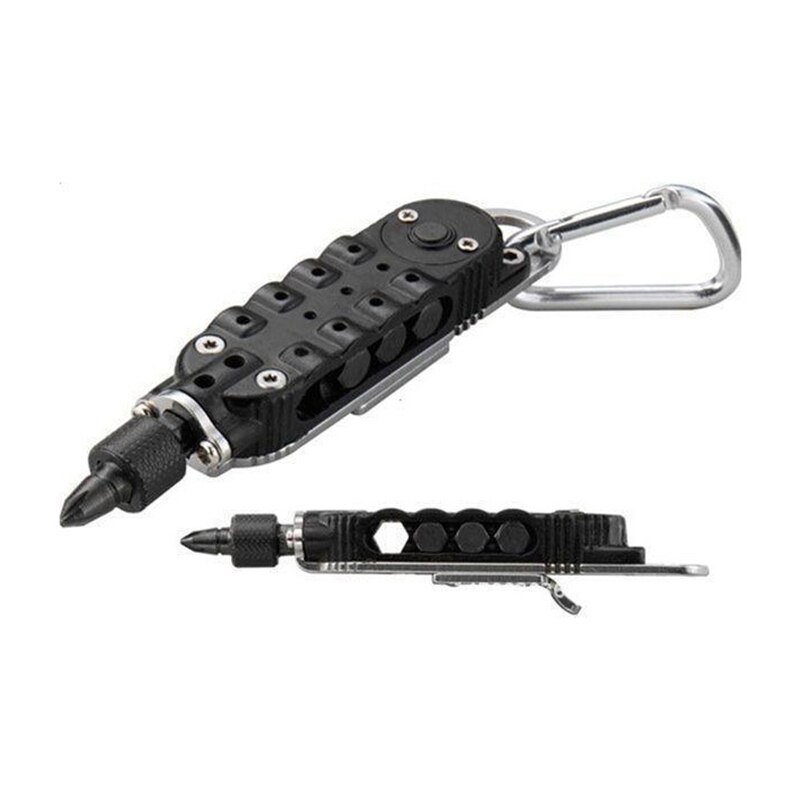 SWISS TECH ST50022 Roestvrijstalen 6-in-1 sleutelhanger multitool, gepolijste afwerking (enkele verpakking