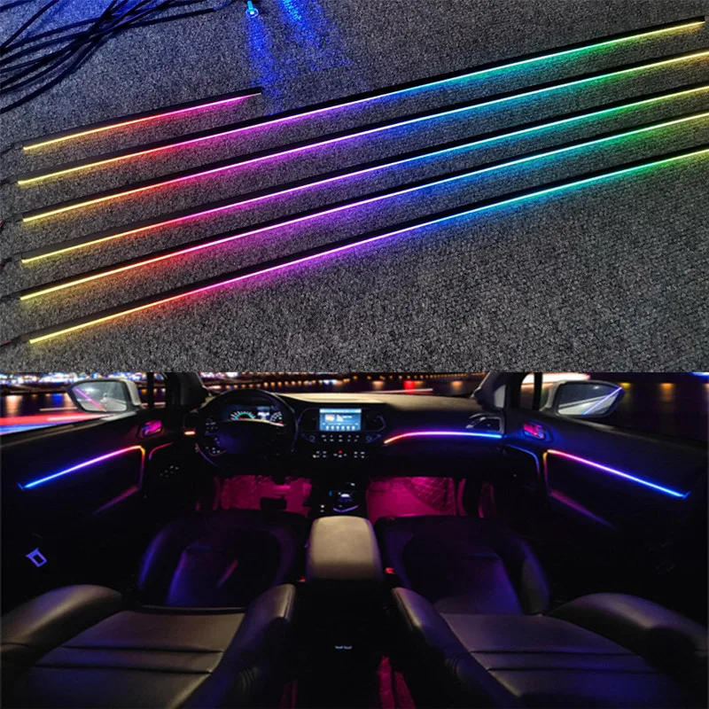 Universal- Symphonie Auto Umgebungslichter 64 RGB Auto Innenraum Acryl Lichtleiter Fiber Optik Auto Dekoration Atmosphäbetreffend Licht 18 in 1