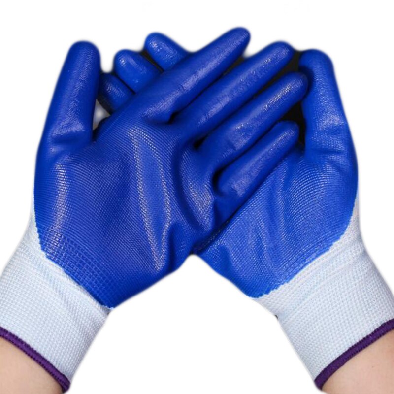 Guantes de trabajo recubiertos de nitrilo, antiestáticos, de seguridad, para conductores, trabajadores constructores, jardinería, 1 par