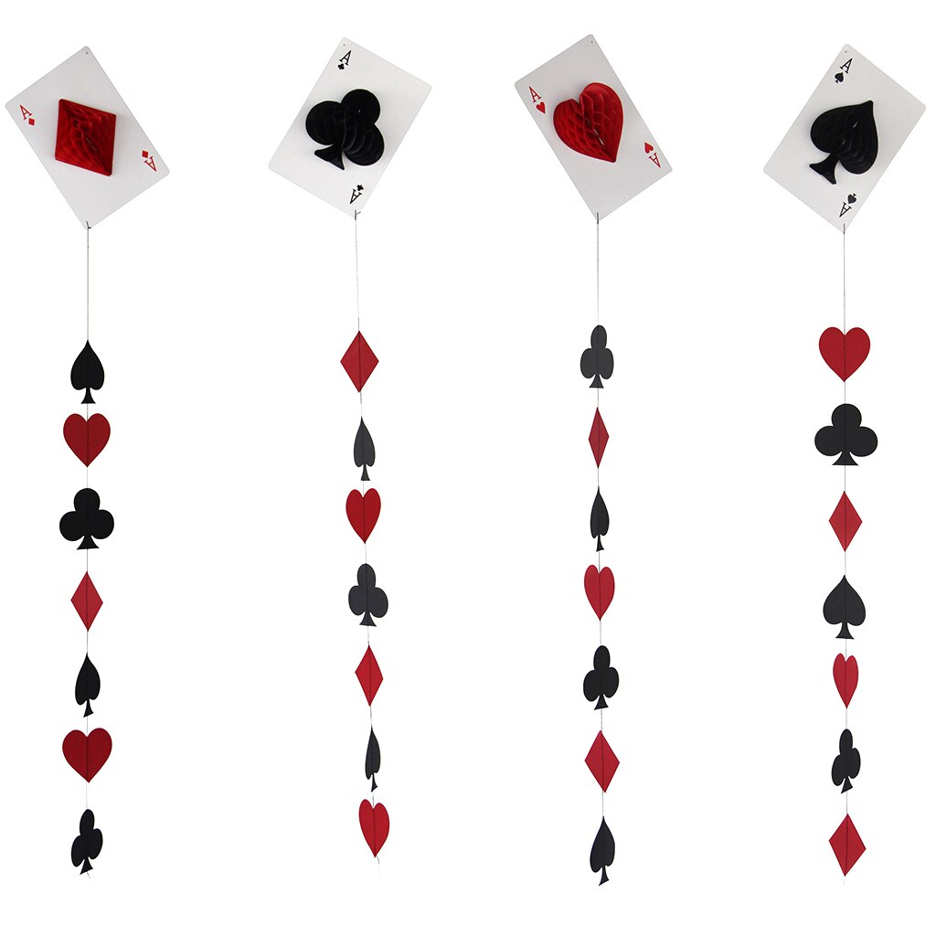 Casino tema fest honningkage spade / hjerte / diamant / klub hængende dekoration