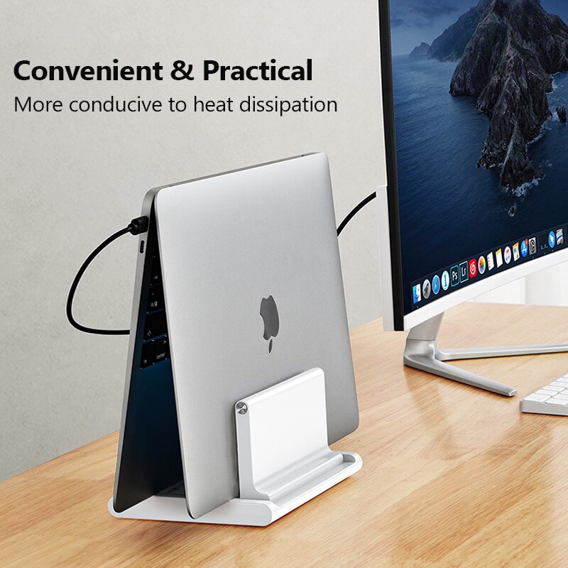Verticale Verstelbare Laptop Stand Draagbare Notebook Mount Ondersteuning Base Houder Voor Macbook Air Pro Ipad Met Telefoon Tablet Houder