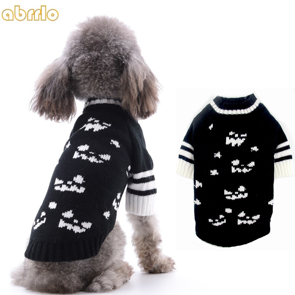 Winter Hond Mode Zwarte Vleermuis Schedel Warme Kleding Voor Kleine Honden Kat Gebreide Pak Chihuahua Franse Bulldog Grappige Outfit – Grandado