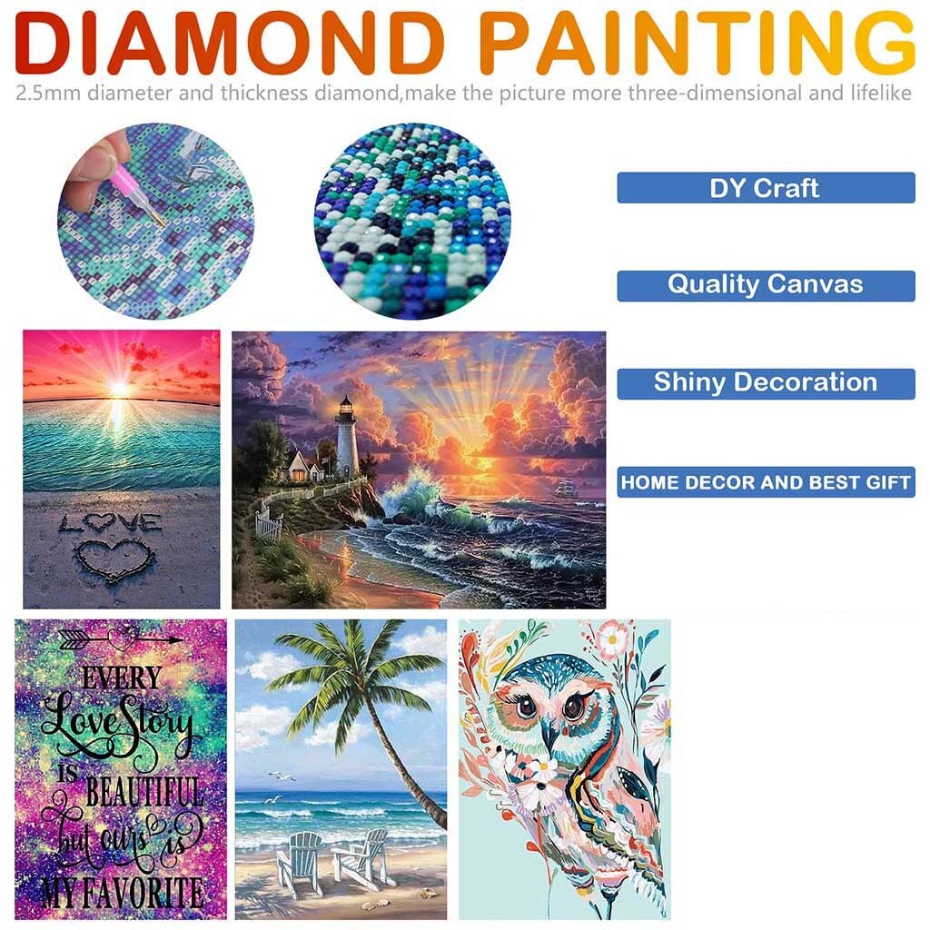 Full Pattern 5d Diy Diamond Art Embroidery Home Landscape Decoration Flower Diamond Painting Cross Stitch Year #T5P