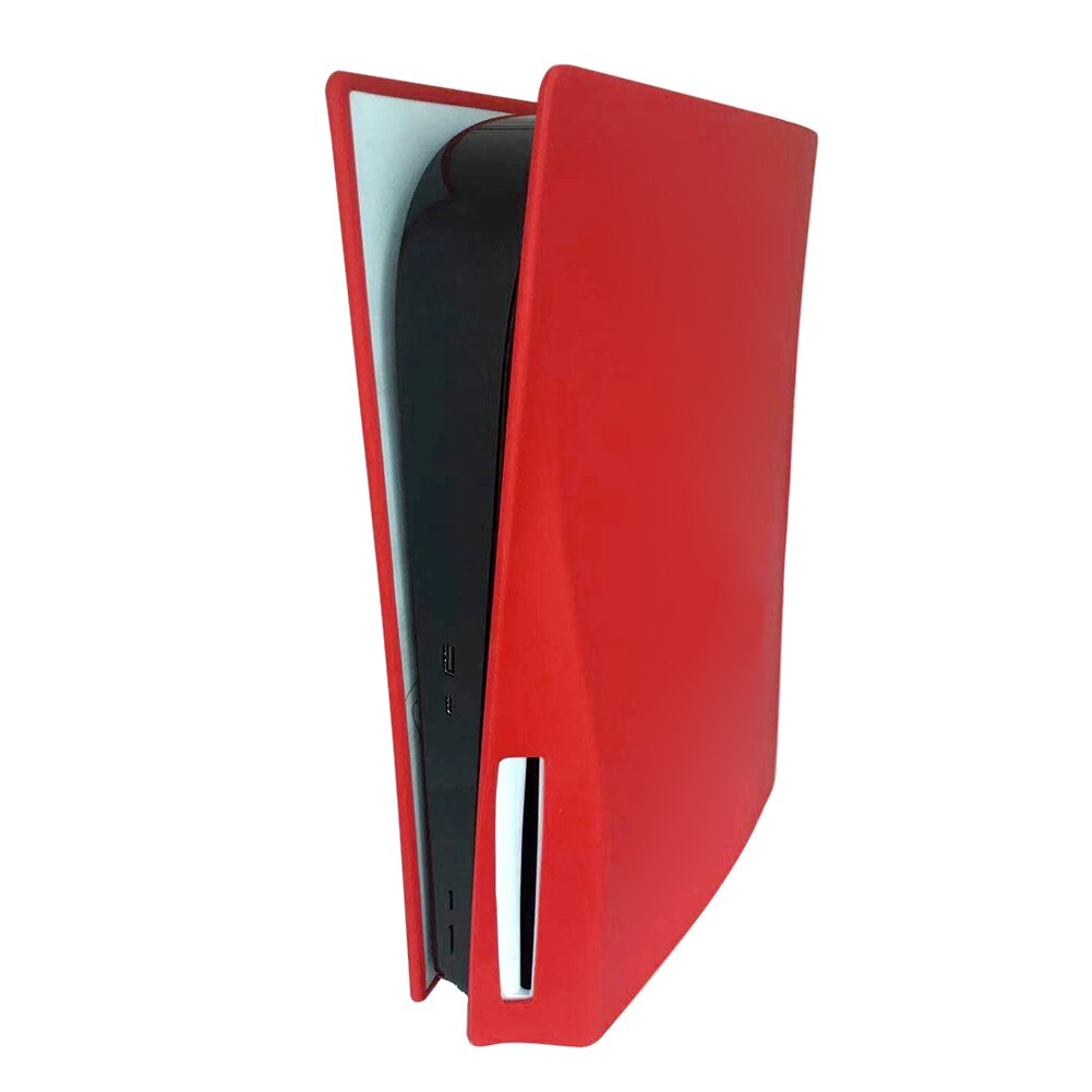 Silicone Game Console Skin Cover for Sony PS5 Optical Drive/Digital Version Gaming Host Console Anti-dust Hard Shell: Driver Version-Red