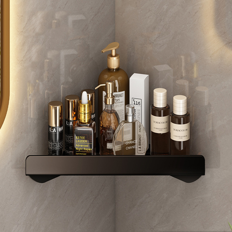 Zwart/Grijs Badkamer Plank Hoek Bad Douche Plank Badkamer Driehoek Mand Douche Opbergrek Wandmontage Plank: YELLOW