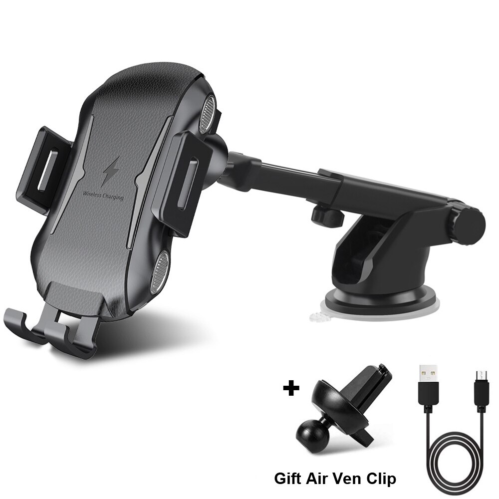 10 W/15 W QI Drahtlose Auto Ladegerät Für iPhone 11/11 Pro/11 Pro Max Schnelle Ladung Luft vent Dashboard Auto Halterung Für Huawei Samsung