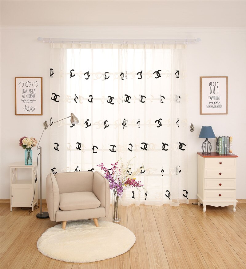 Double Layer Blackout Curtains Star Cutout for Living Room Jinya Home Decor White Sheer Window Curtain