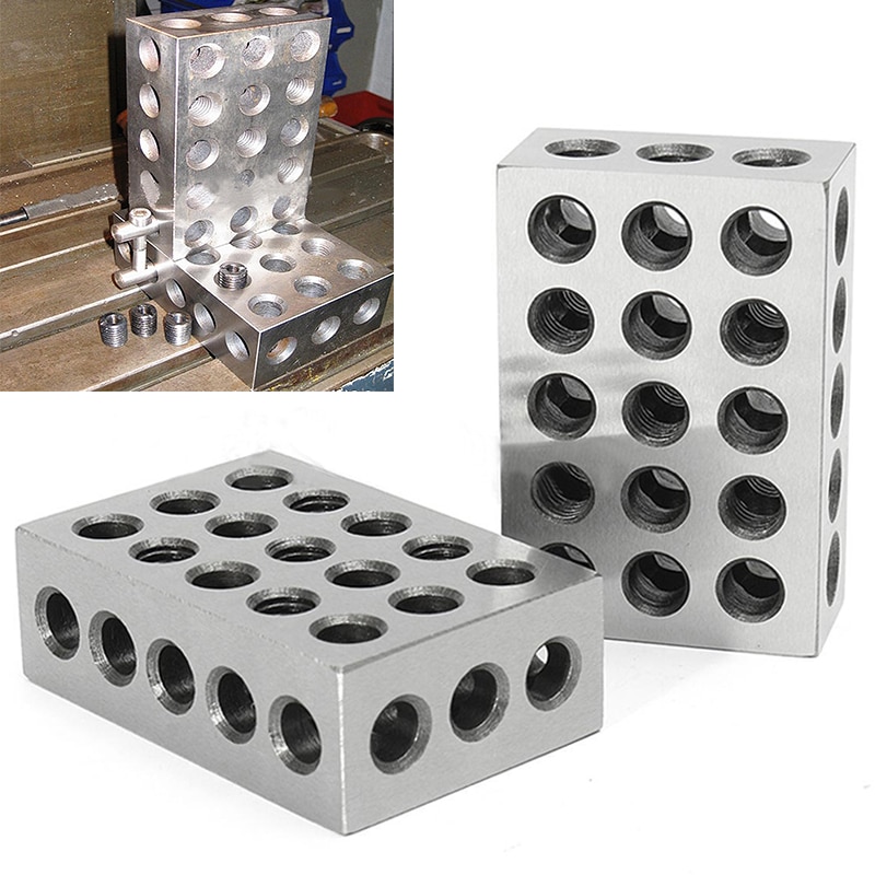 2 st / set 25-50-75mm härdade stålblock 0.005 "precisionsmatchad maskinist 123 fräsverktyg 23 hål 1-2-3 " blockmätare