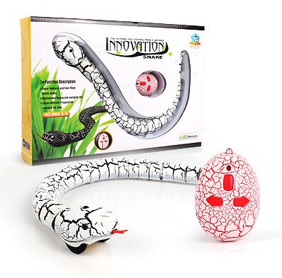 Infrarood Afstandsbediening Rattle Snake Speelgoed Simulatie Ratelslang April Fool 'S Dayrechargeable Afstandsbediening Realistische Voor Kids: white