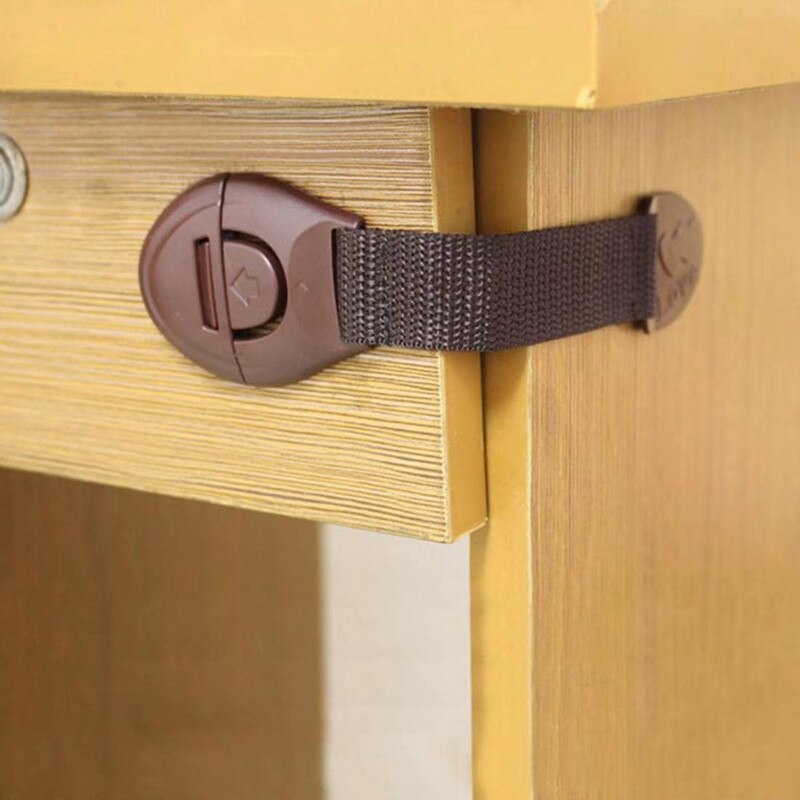 10 Teile/los Kind Baby Sicherheit Schrank Lock Schublade Türschlösser Schrank Schrank Kunststoff Sicherheit Schlösser Baby Sicherheit Pflege Produkte: Brown