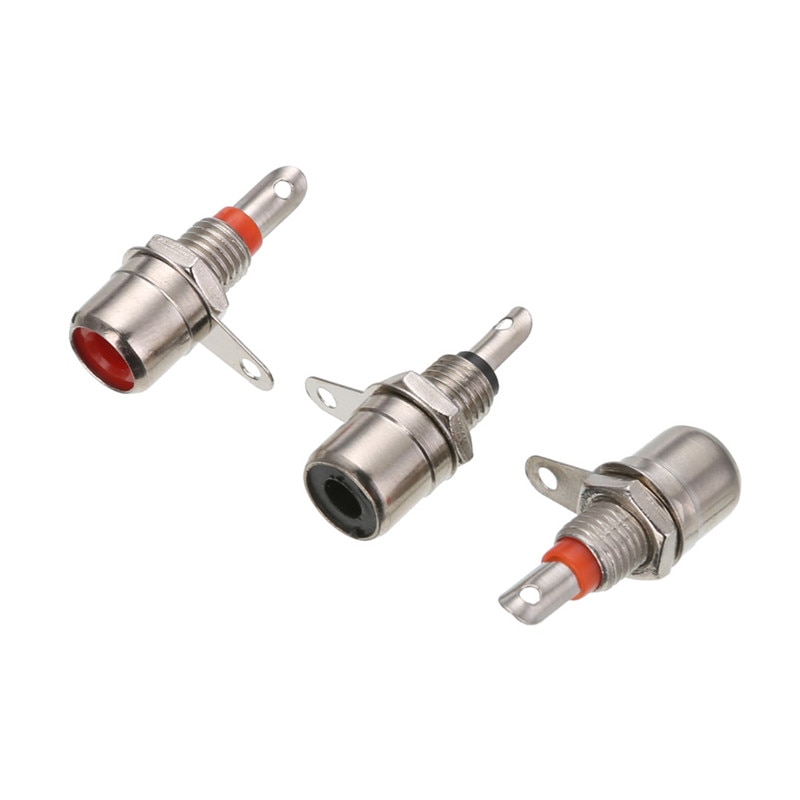 10 stuks Rood + 10 stuks Zwart RCA Panel Mount Connector RCA Vrouwelijke Socket RCA Panel Mount Audio Socket Plug connector Schot Mayitr