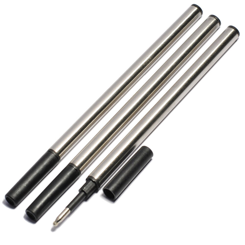 3 st 11cm längd 0.5mm skrivpunkt blå svart bläck metall kulspetspenna påfyllning stavar
