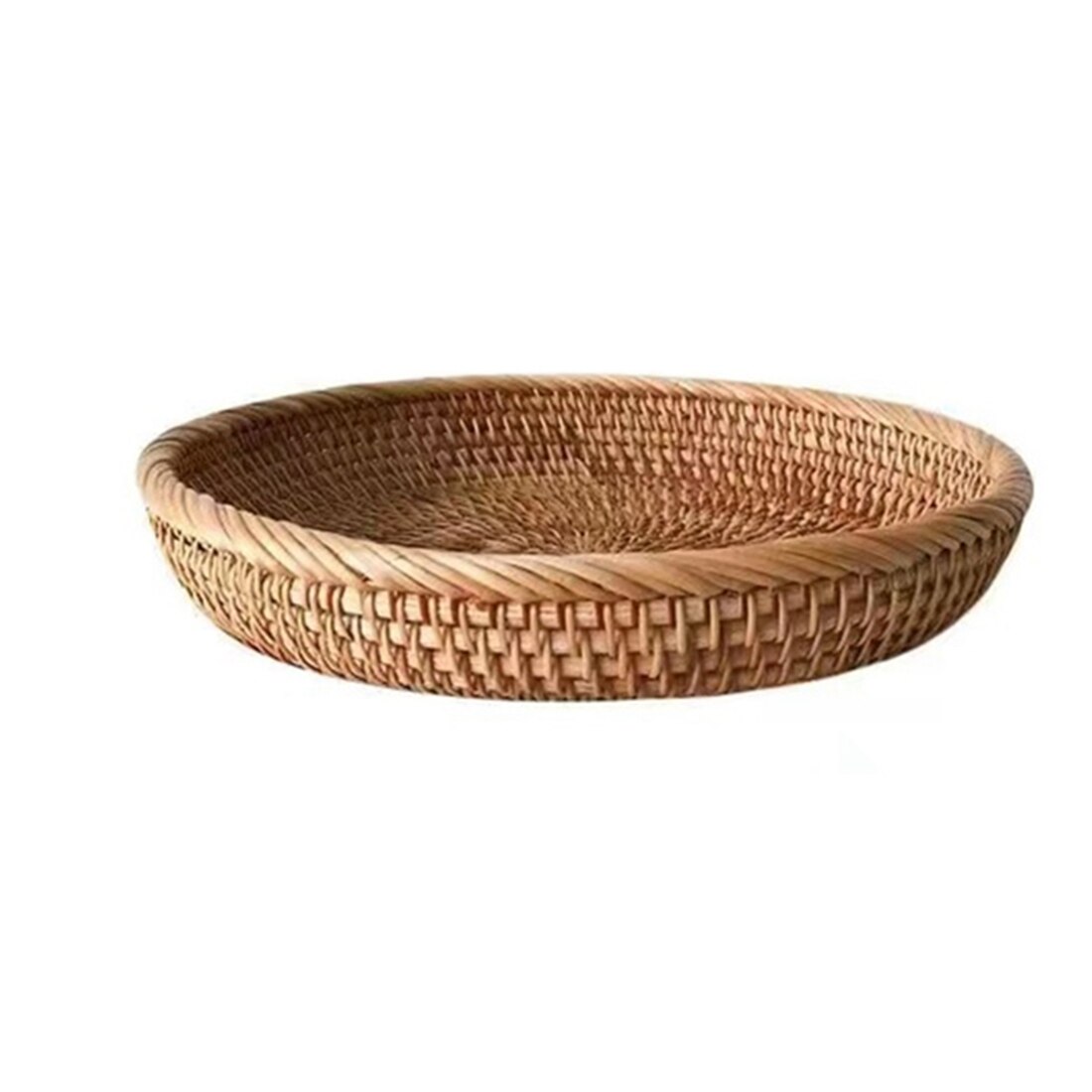 Rattan Handmade Real Rattan Fruit Basket Snack Bread Basket Tray Living Room Snacks Sundries Storage Basket Fruit Tray M