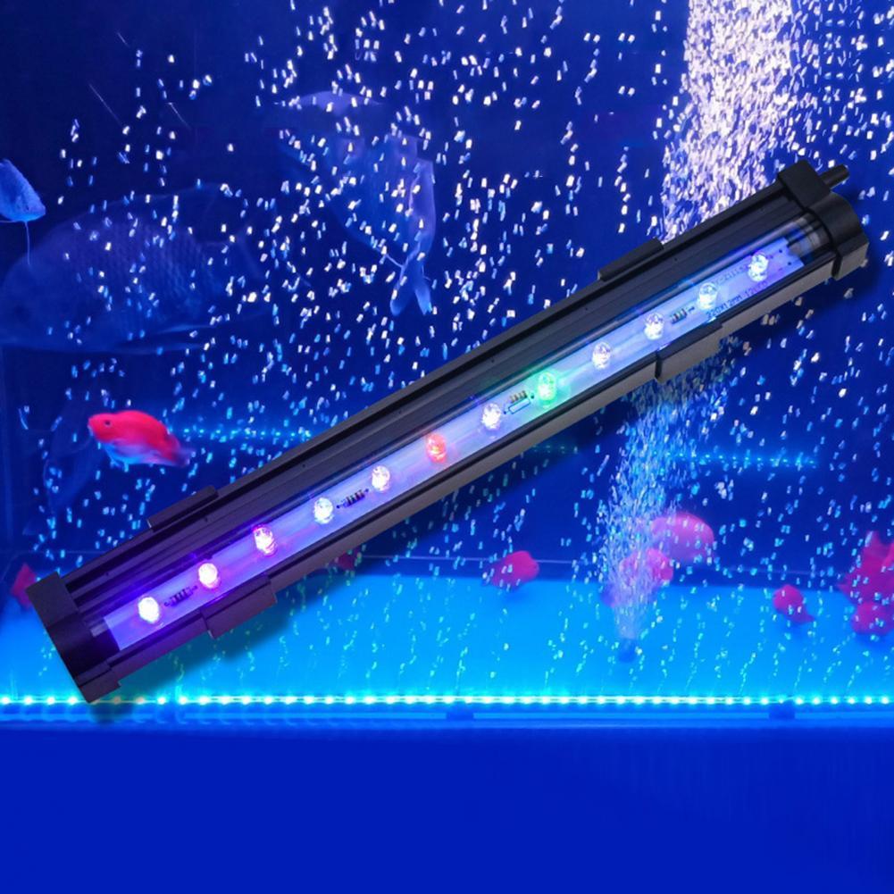 Fish Tank Lamp Colorful Increasing Oxygen Bubble Light Waterproof LED Decor Lamp for Aquarium