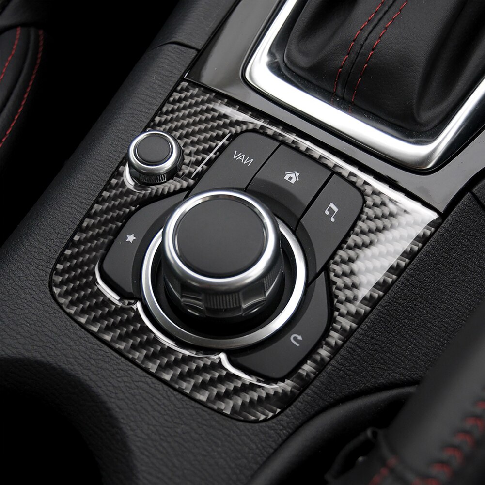 Car Decoration Carbon Fiber Multi-media Gearbox A-right Sticker for Mazda3 Axela Automotive Interior Carbon Fiber Sticker