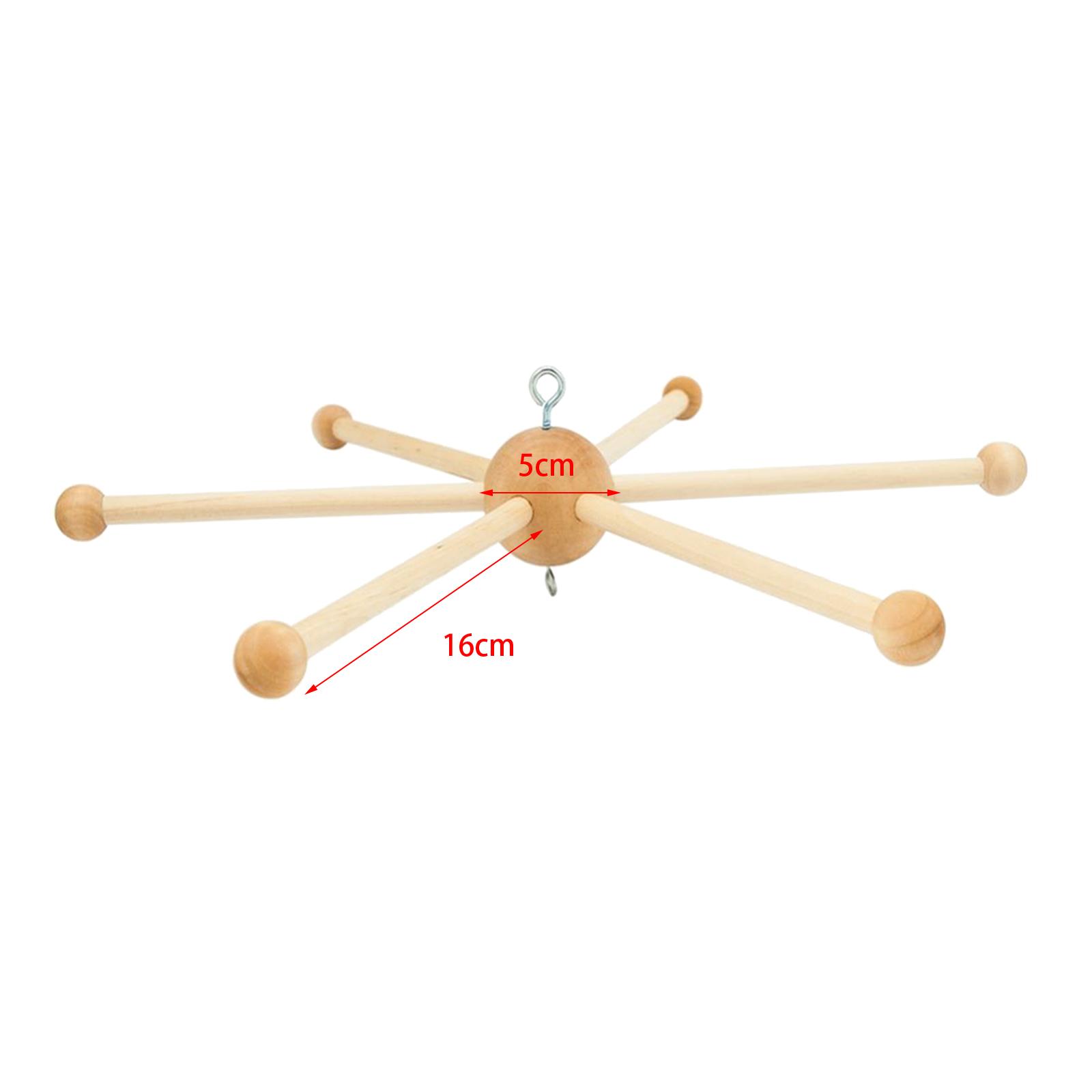 Staffa per carillon a vento Carillon a vento fai-da-te Decorazioni da appendere Accessori artigianali Telaio per staffa mobile in legno fatto a mano per la culla della telecamera da letto del bambino