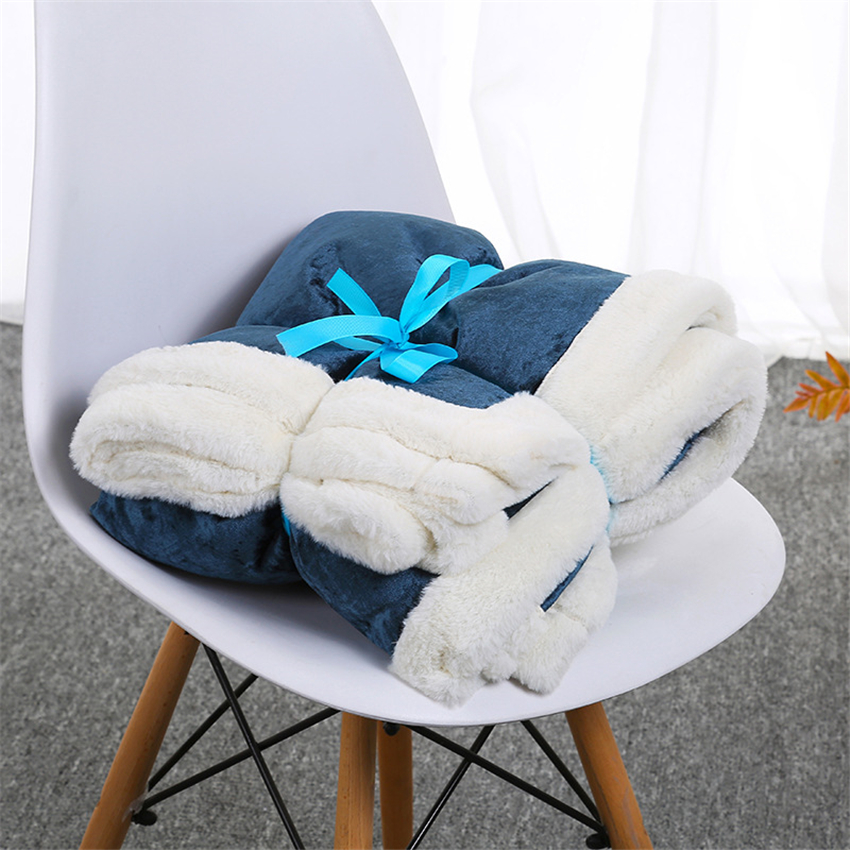 Manta de lana de pelo de conejo de colores sólidos Super suave sofá Coverlet invierno cálido sábanas fácil de lavar Faux Fur cobijas