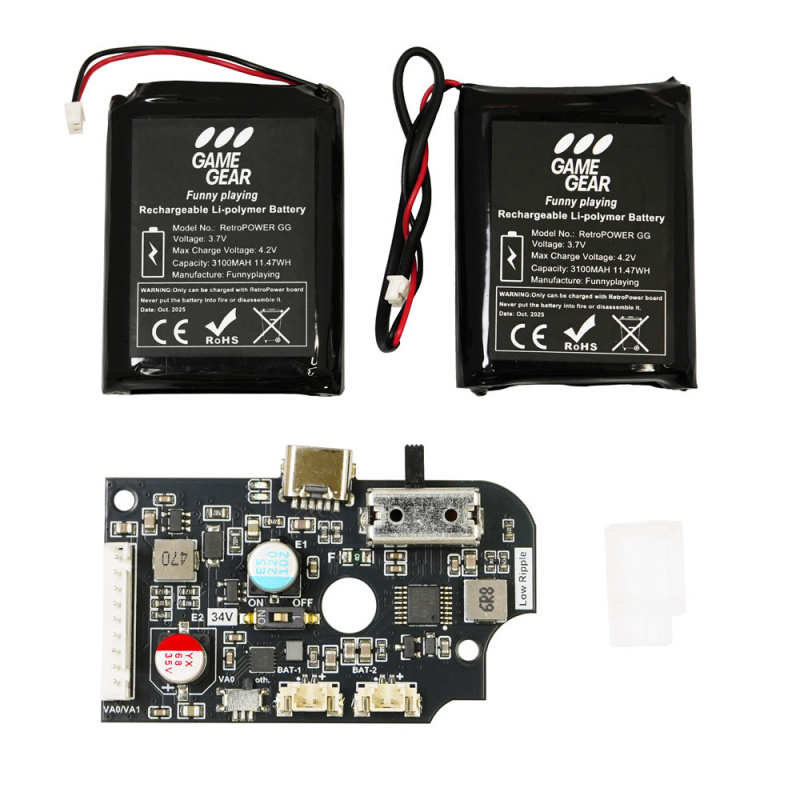 6200mAH Li-ion Rechargeable Battery Module For Sega Game Gear GG For GG Highlight Charging Port Battery USB-C