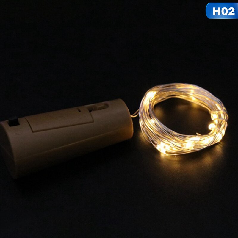 2M 20 LED Mini LED vacaciones cadena botella de luces tapón vidrio artesanal para interior exterior boda Navidad luces Led Decoración: 2