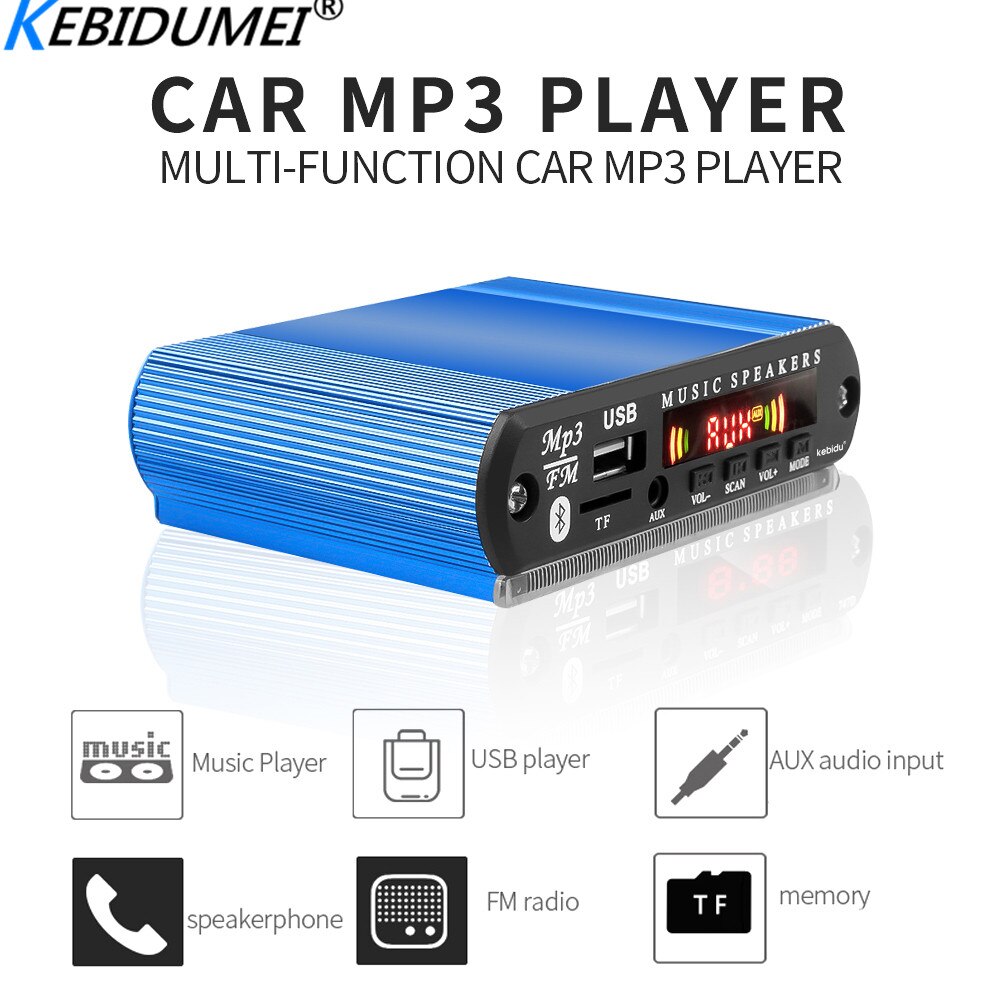 Kebidumei Auto Versterker MP3 Decoder Met Afstandsbediening USB Digitale LED SD Audio Versterker SD/Mmc-kaart U Stok FM Radio Speler