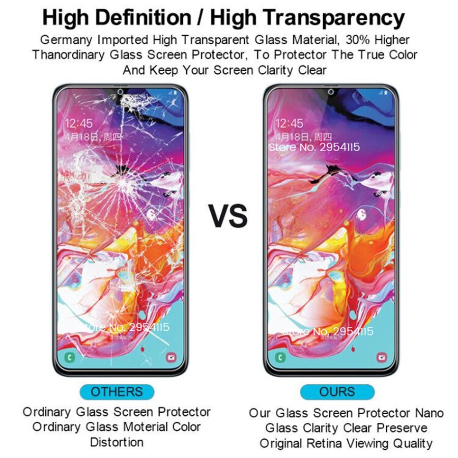 3PCS protective glass for samsung galaxy a20 a20e screen protector tempered glass for samsung a50 a30 a70 a40 a60 a80 a90 film
