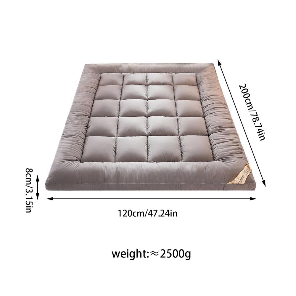 Matelas de tatami simple et double pour adultes, surmatelas doux et confortable, chambre à coucher, optique, 10cm, double, reine, king size: Gris foncé