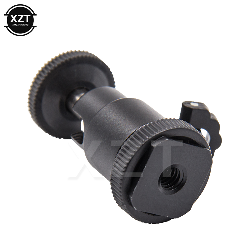 soporte de montaje giratorio 360 con tornillo de 1/4 ", Mini trípode de aluminio con cabeza de bola, soporte para Flash para cámara Canon Nikon Video DSLR DV