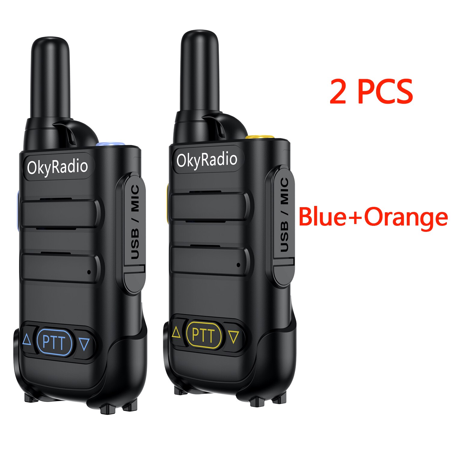 2022 5W Power 470Mhz Werk Walkie-Talkie 6Km Call 4800Mah Batterij Draagbare Waterdichte Walkie-talkie Sterke Anti: BlueOrange-2pcs