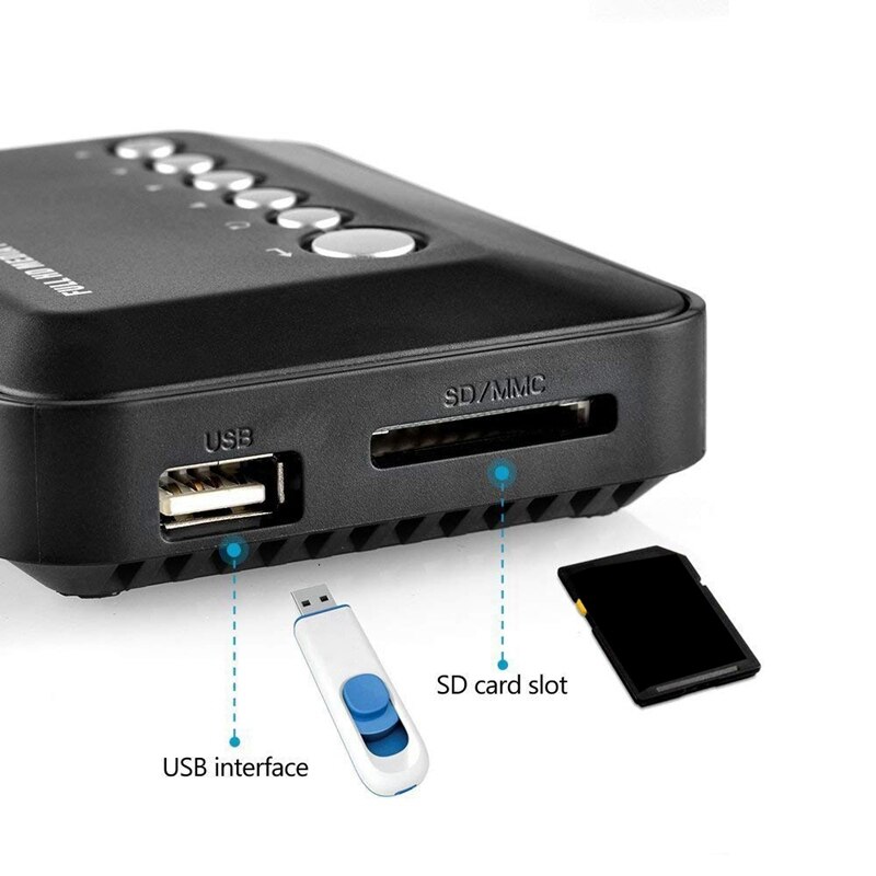 K3 1080P Multimedia Player Full HD TV Video Player AV CRT HDMI with Remote Control Media Player