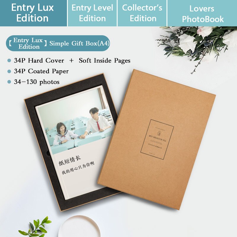 Custom Made Fotoboek Print Uw Foto Album Herdenking Foto Albums Foto Boek Afdrukken Liefhebbers: 34P Entry Lux