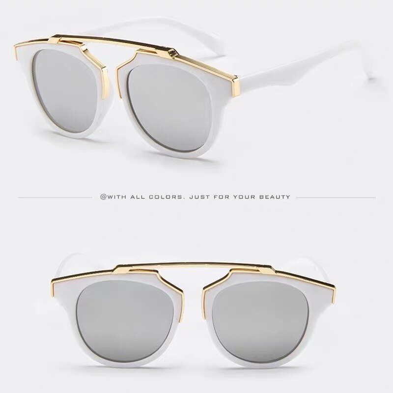 Barnebriller sommer søte solbriller til takrenne og jenter anti-uv og anti-stråling solbriller er allsidige: Hvit