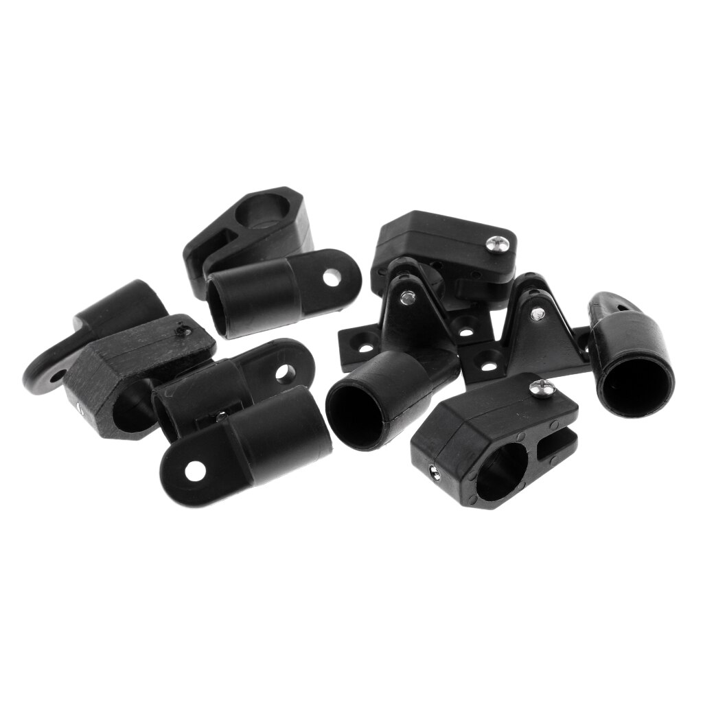12 PCS Boat Nylon Bimini Top Fittings Hardware Set 7/8 inch - Black
