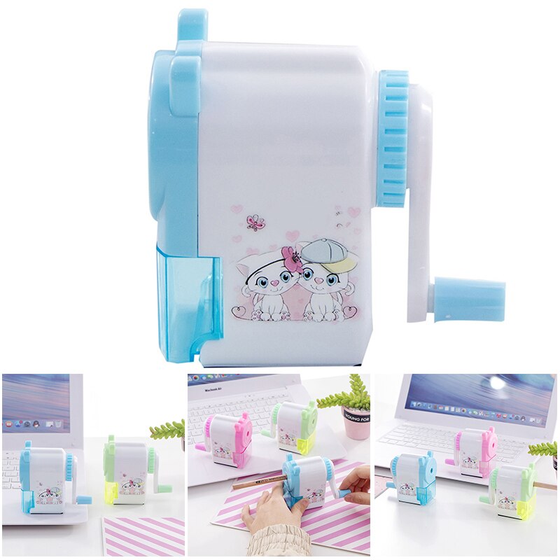 Cute Pencil Sharpener Hand Crank Manual Cartoon Pencil Cutter For School Office Students Supplies Children Kids