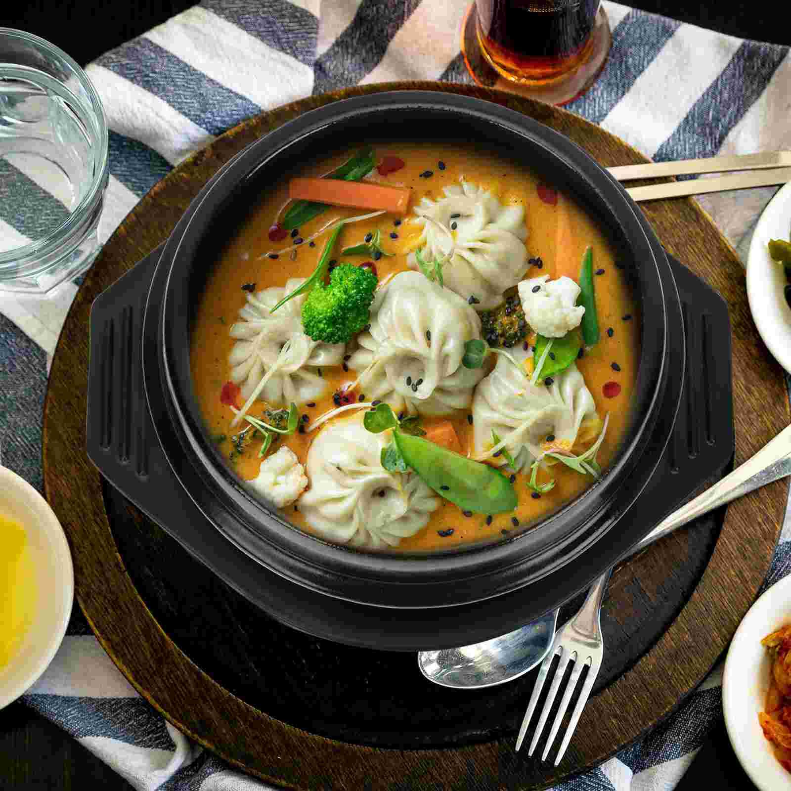 Korean Casserole Pot Soup Pot with Tray Steamed Braised Chicken Rice Heat Resistant Pot Claypot Rice Gas Claypot Cooking Tools