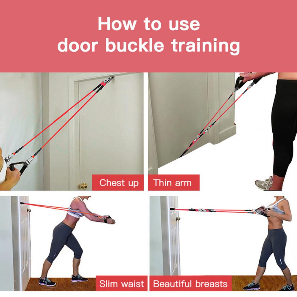 11pcs Tension Tube Fitness Exercise Slimming Training Multifunctional Four-tube Tensioner Latex Anti-breaking Exercise Fitness