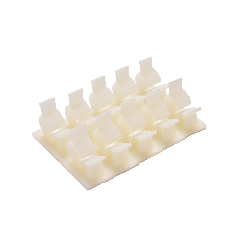 10 stk/parti 10mm hvit ledning fast klips bil line klips selvklebende ledning kabel organiserer opptrekker wire holder skrivebord tilbehør