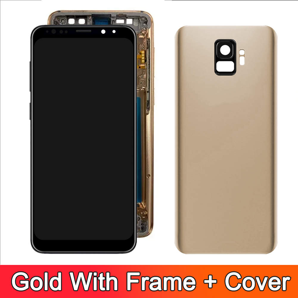100% Tested Display For Samsung Galaxy S9 LCD With Digitizer Touch Screen Assembly SM-G960FD S9 G960 LCD with Frame Replacement: ORANGE RED