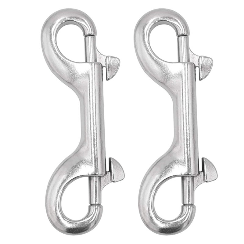 Stainless Steel Double-Head Spring Hook Stainless Steel Double-Head Clasp Hook Metal Clip for Marine Rigging: Default Title