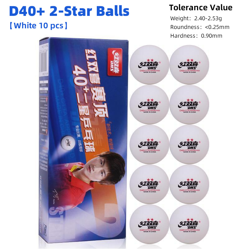 DHS D40+ DJ40+ Pelotas de Ping Pong 3 Estrellas ABS Material Pelota de Tenis de Mesa Especial para WTT: Gris