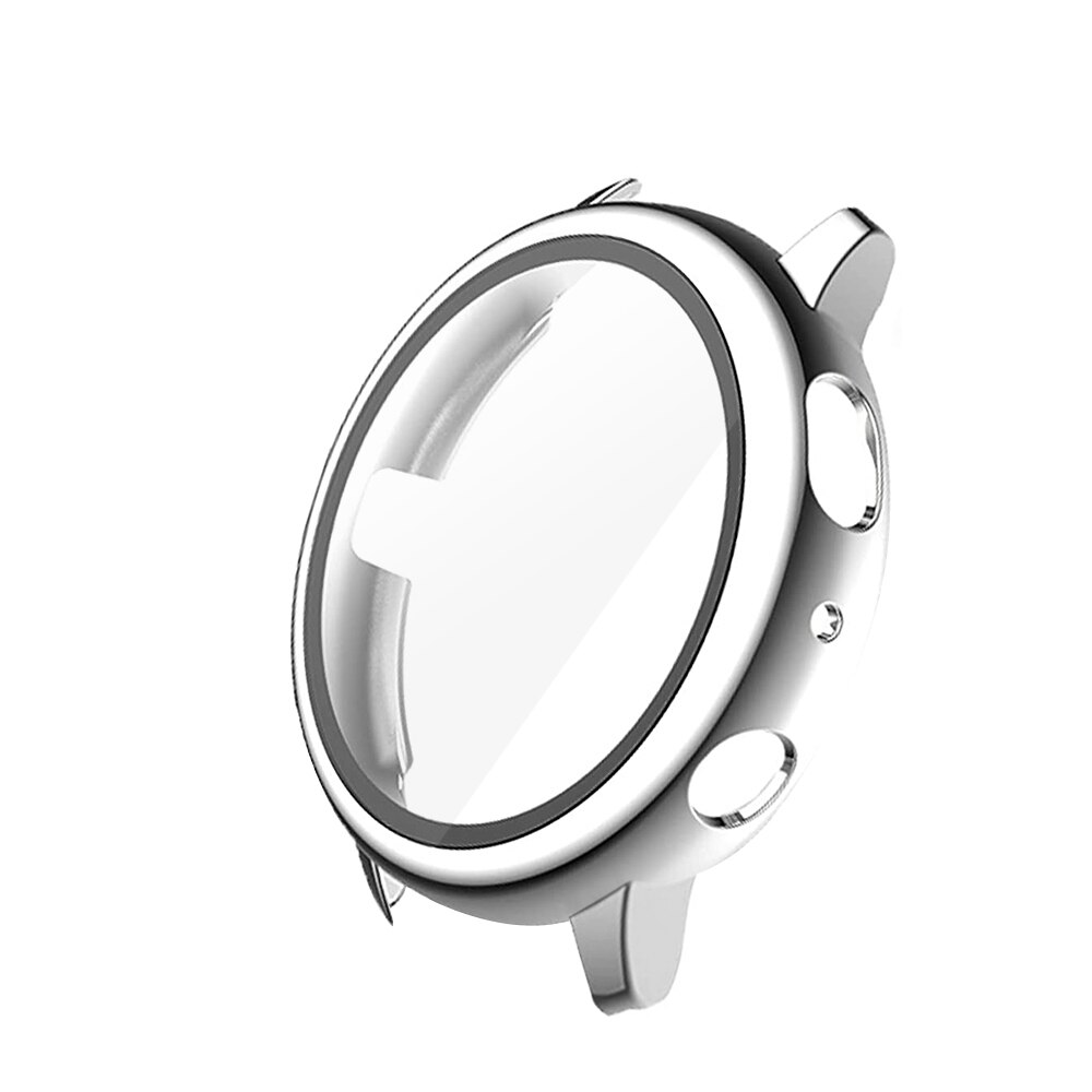 Coque pour Samsung Galaxy Watch active 2, protection d'écran antichoc tout autour + film, accessoires pour montre intelligente 44mm 40mm: Silver / 40mm